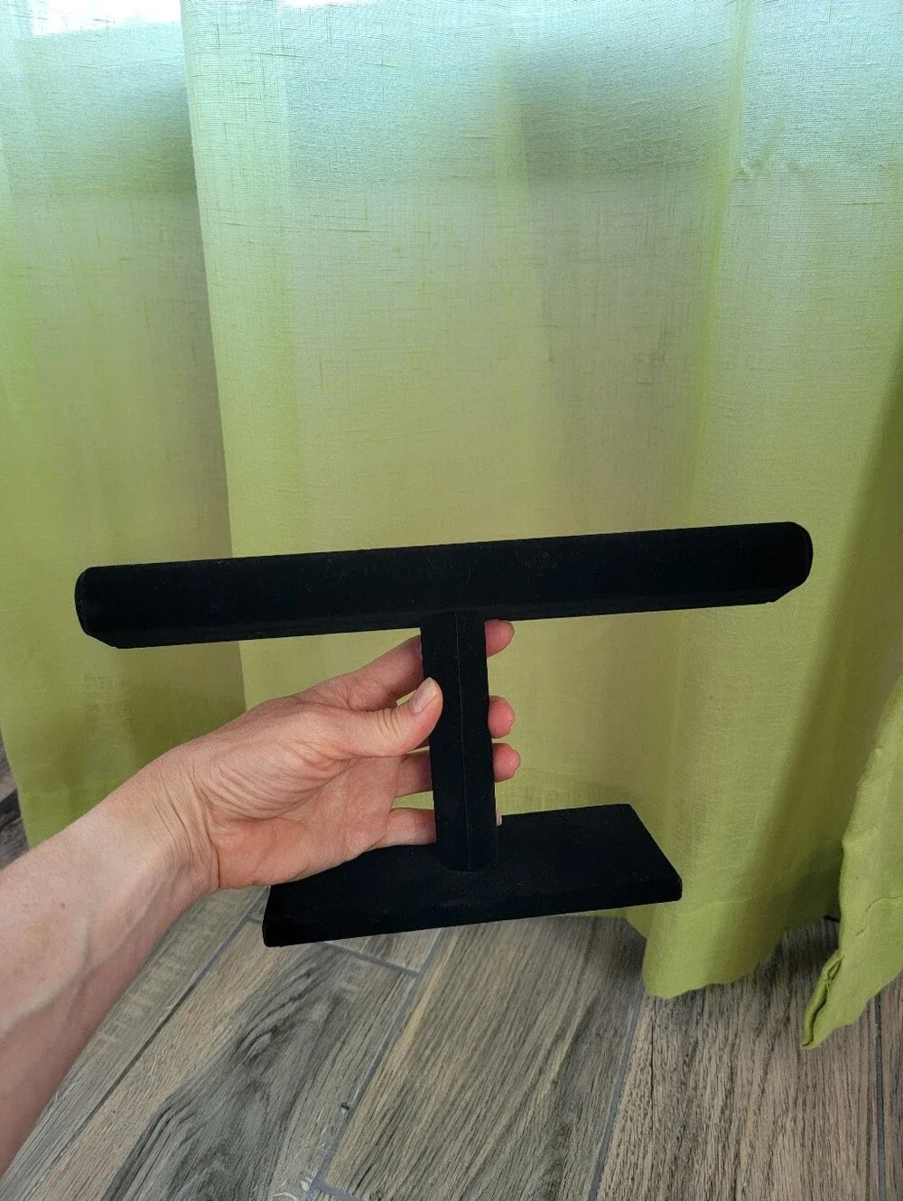 Black Velvet Jewelry T-Bar Display Stand